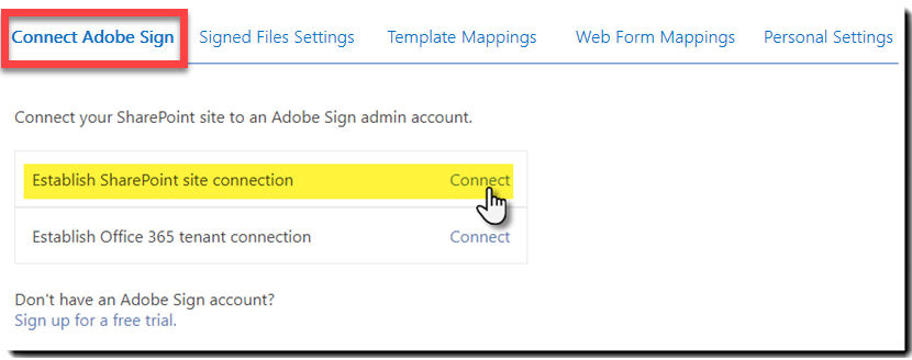 Connect to Adobe Sign