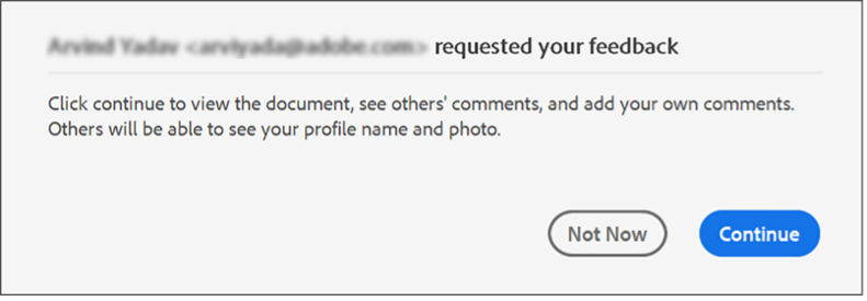 Consent dialog for files shared for review