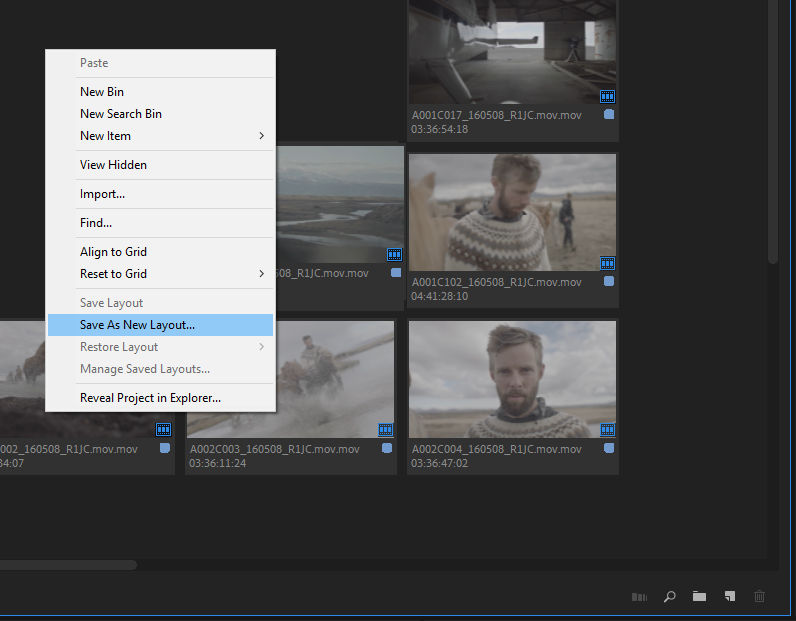Context menu to save your arrangement of clips as a layout