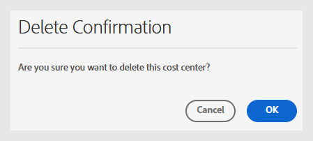 Deleting a cost center