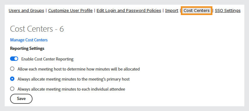 Cost center allocate meeting minutes options