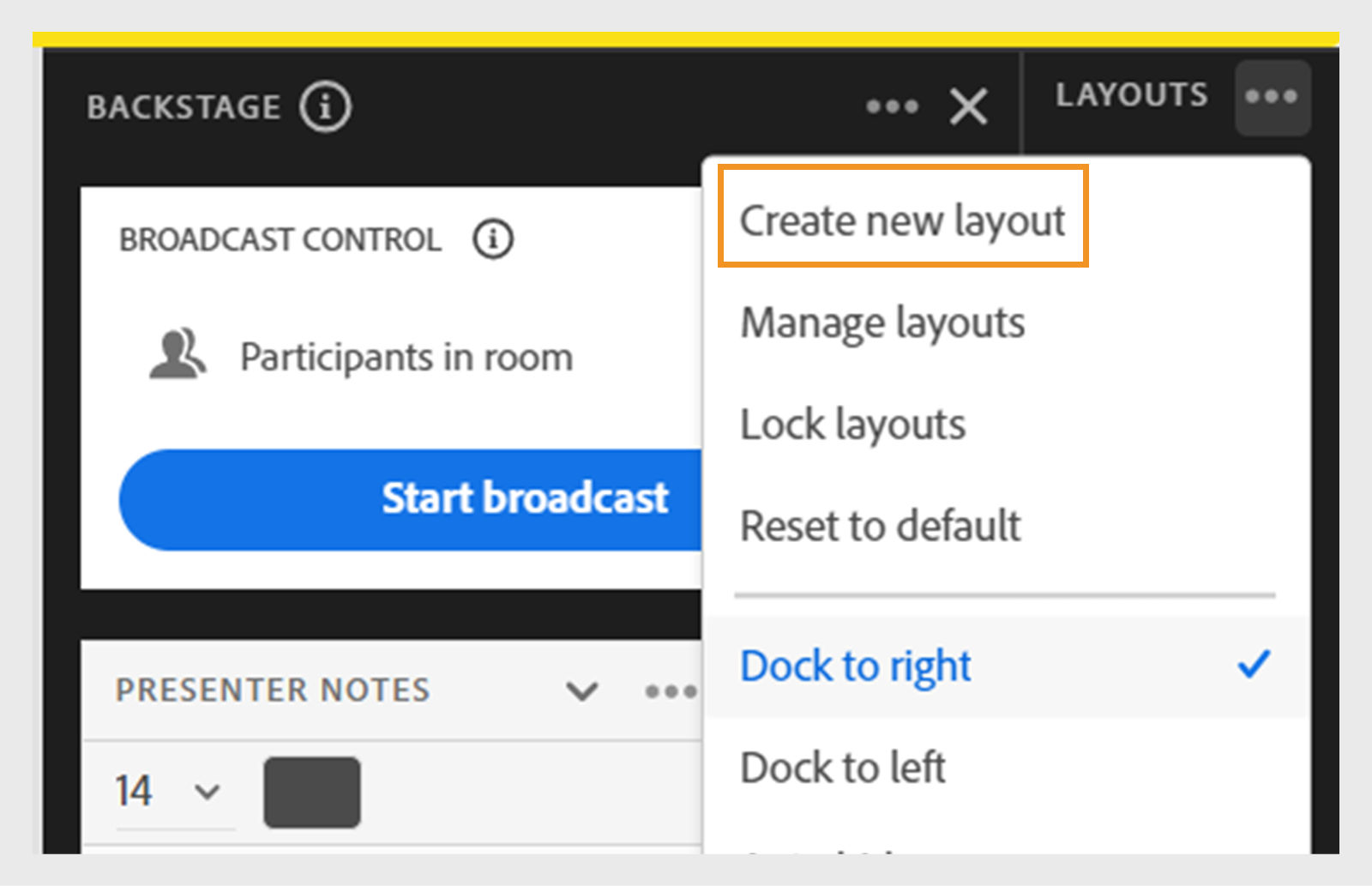 Create a layout using the Layouts options