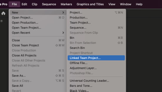 Create a linked team project