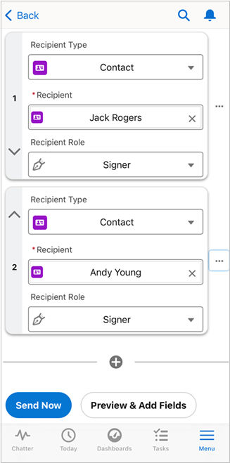 Create agreements on Acrobat Sign for Salesforce Mobile