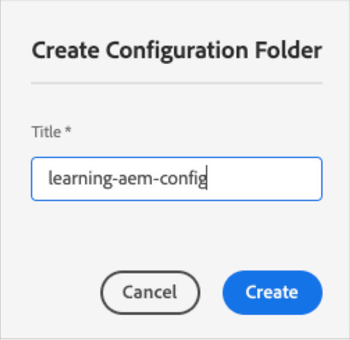 Create configuration