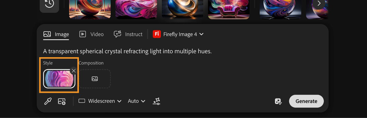 The Style reference is added in the prompt after the Use as style references option is selected.