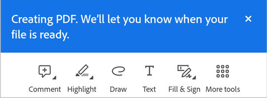 Creación de mensaje en PDF.