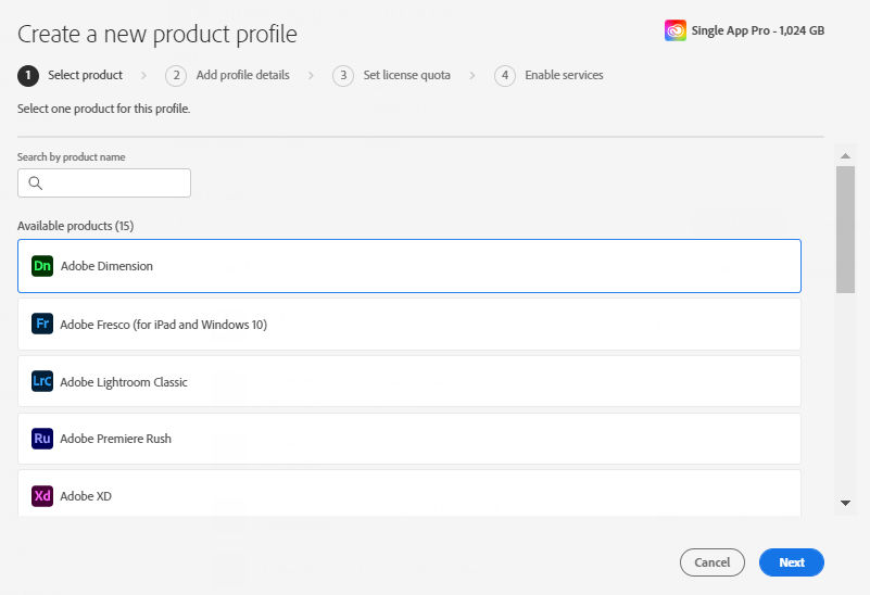 Create a product profile