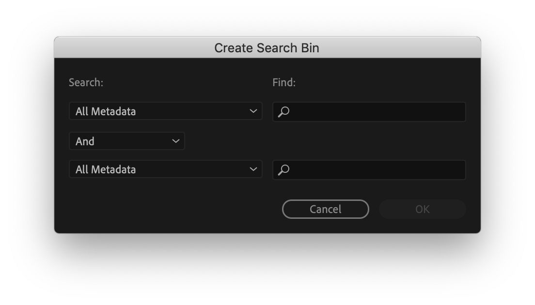 Creating a search bin