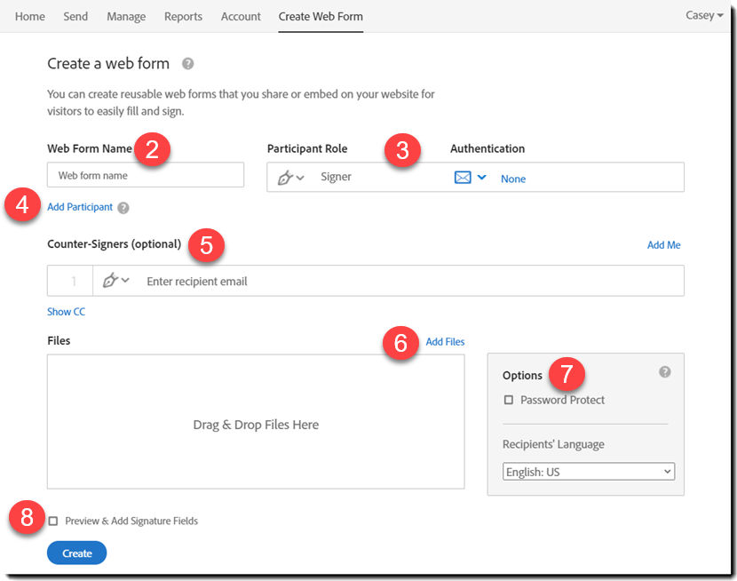 Create a web form page - exploded