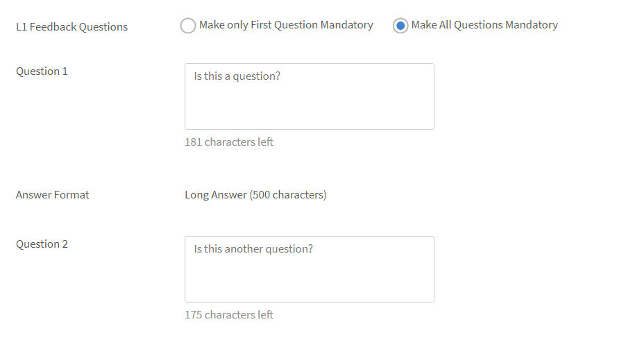 Create mandatory questions