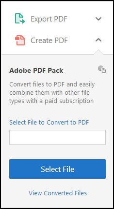 Create PDF from the right hand pane