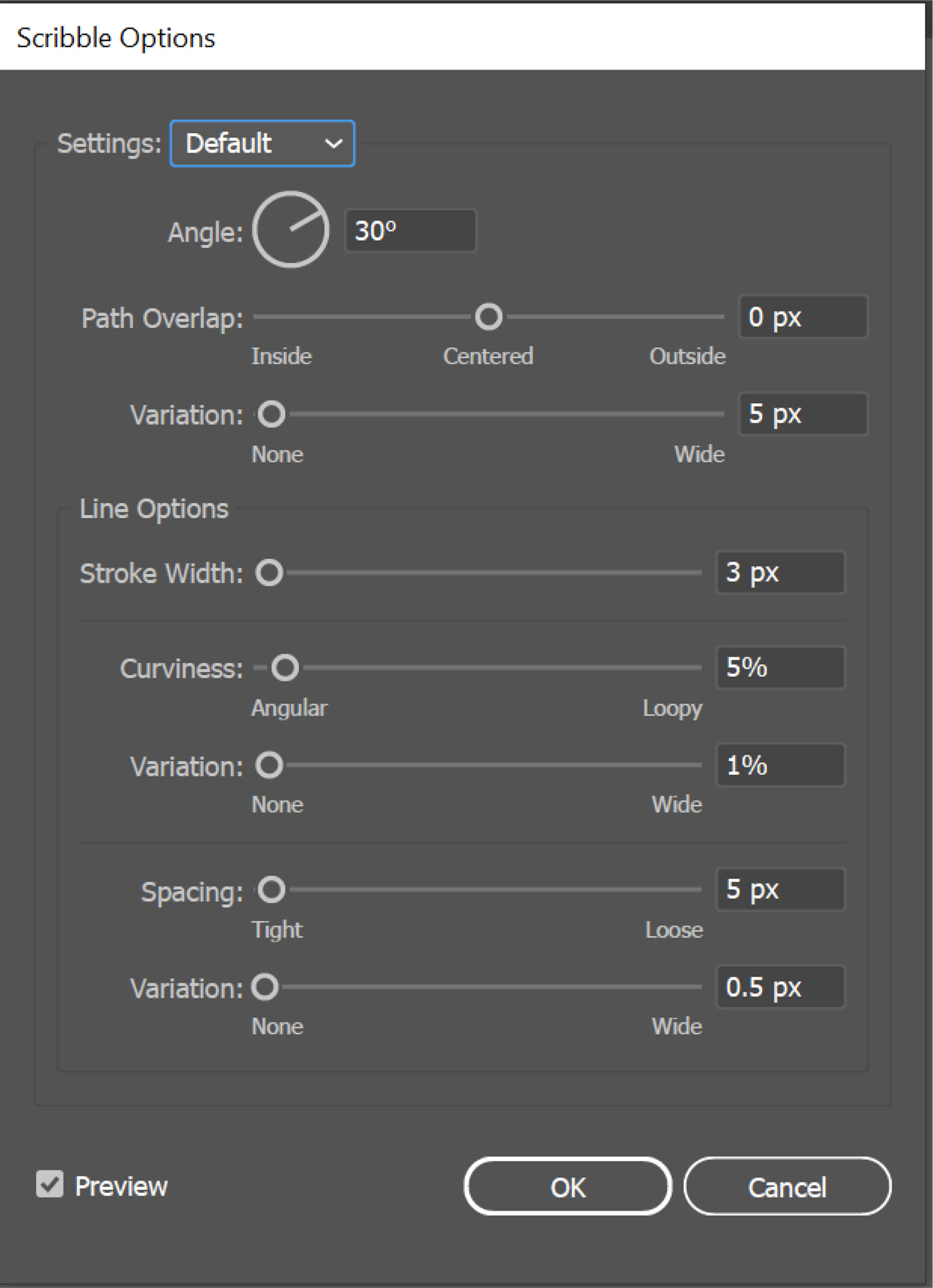 Krabbel-opties-dialoogvenster