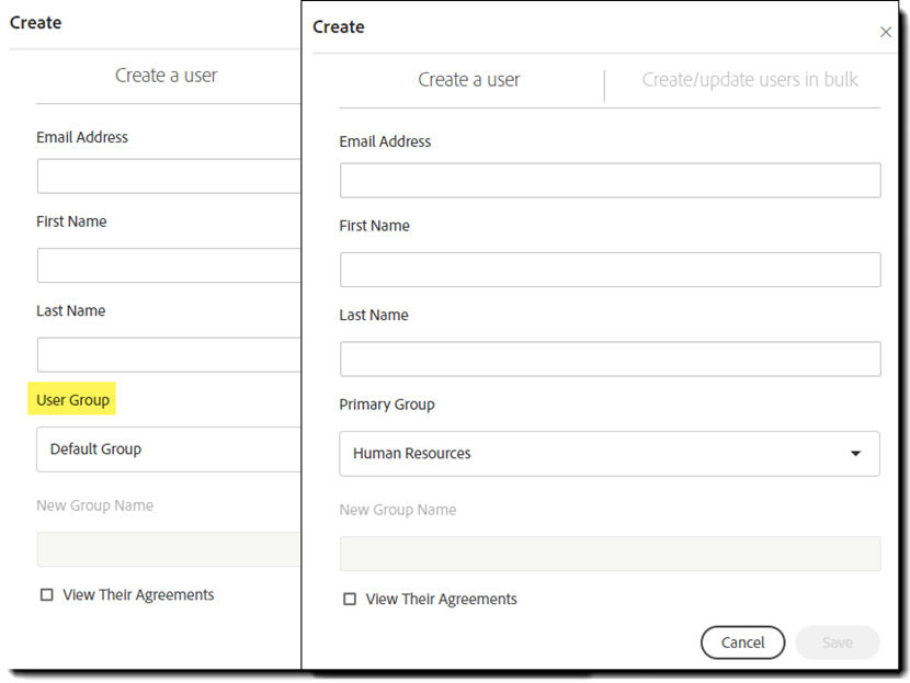 Create User - Primary gorup