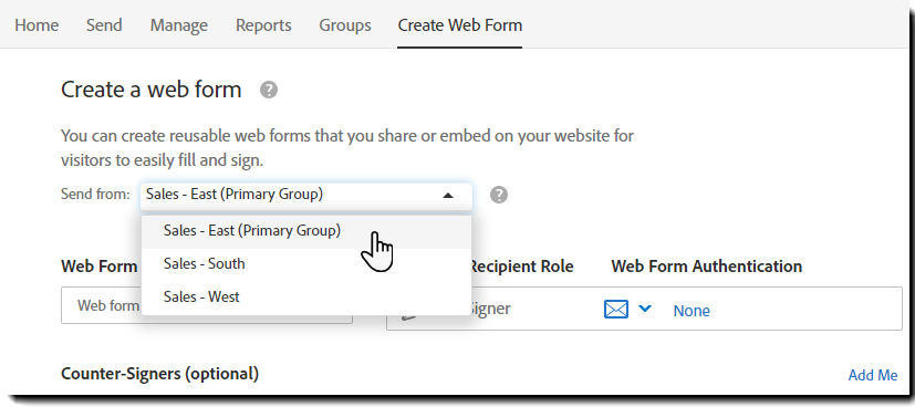 Create a Web form