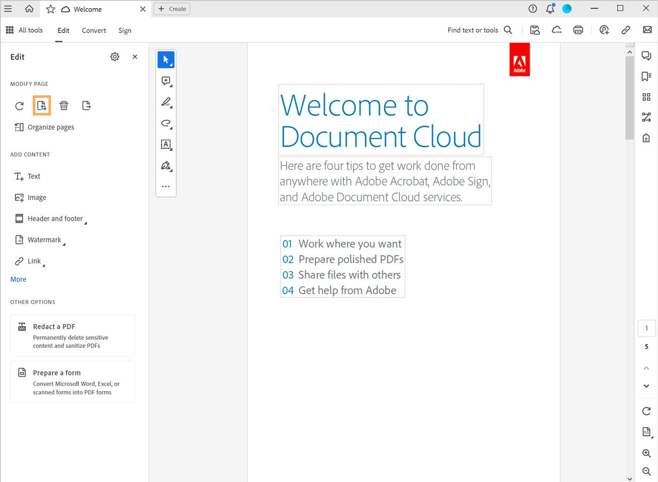 Crop pages of a PDF.