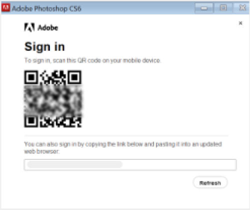 Use the QR code to sign in on your mobile device to reinstall or activate your non-subscription apps