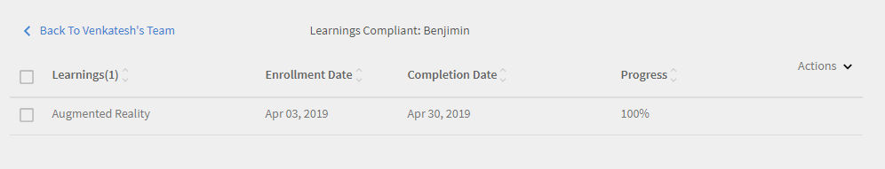 Compliance Status: learning details