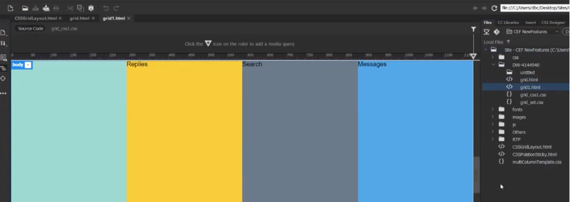 CSS grid layout with new CEF integration