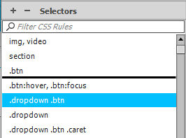 Rearranging selectors in CSS Designer