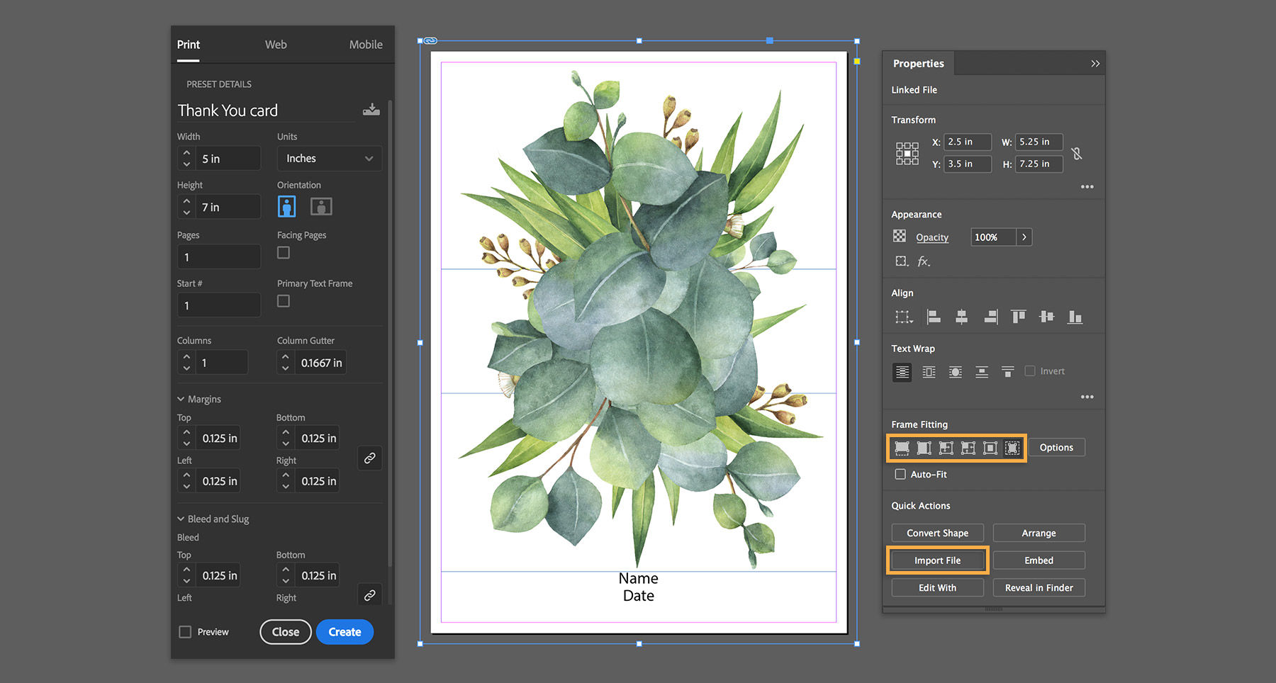 Frame Fitting options give artwork imported into Adobe InDesign a custom fit on the artboard.