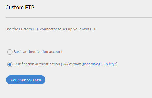 Custom FTP authentication options