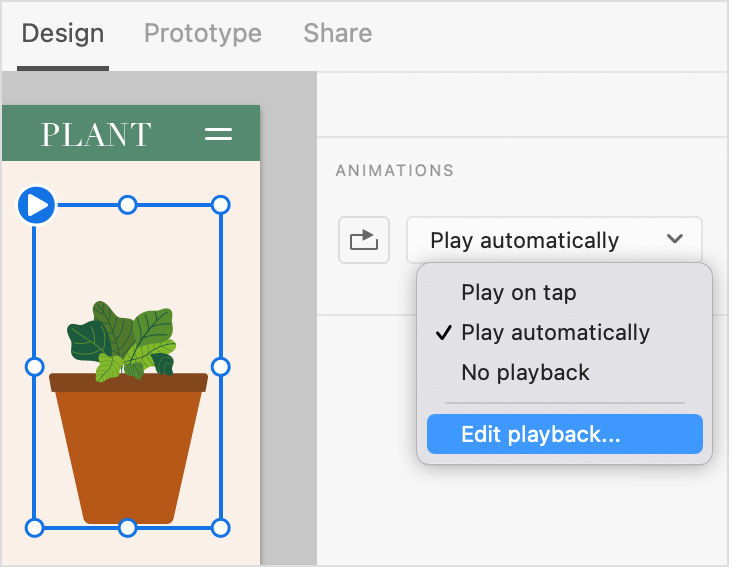 Choose Edit playback to customize playback
