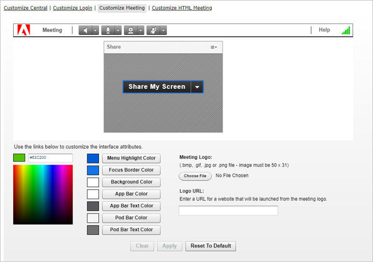 Customize Meeting settings