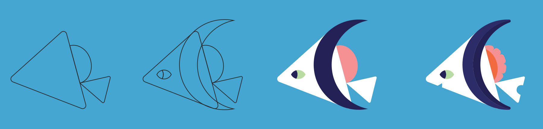 Details and colors added to the fish outline as finishing touches. 