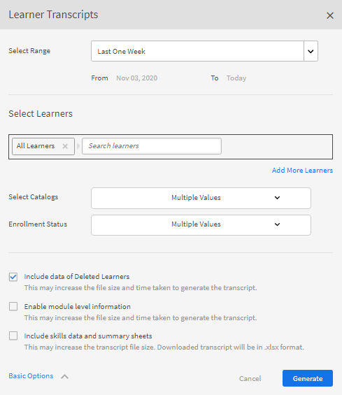 Include data of deleted learners