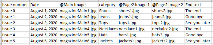 Sample Data Merge CSV