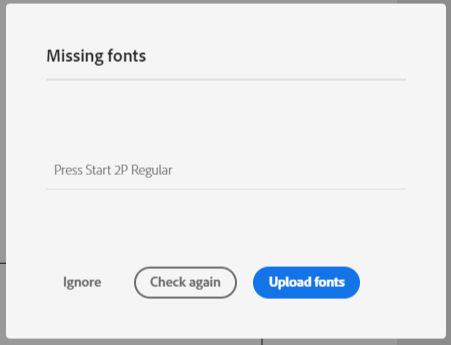 Missing fonts