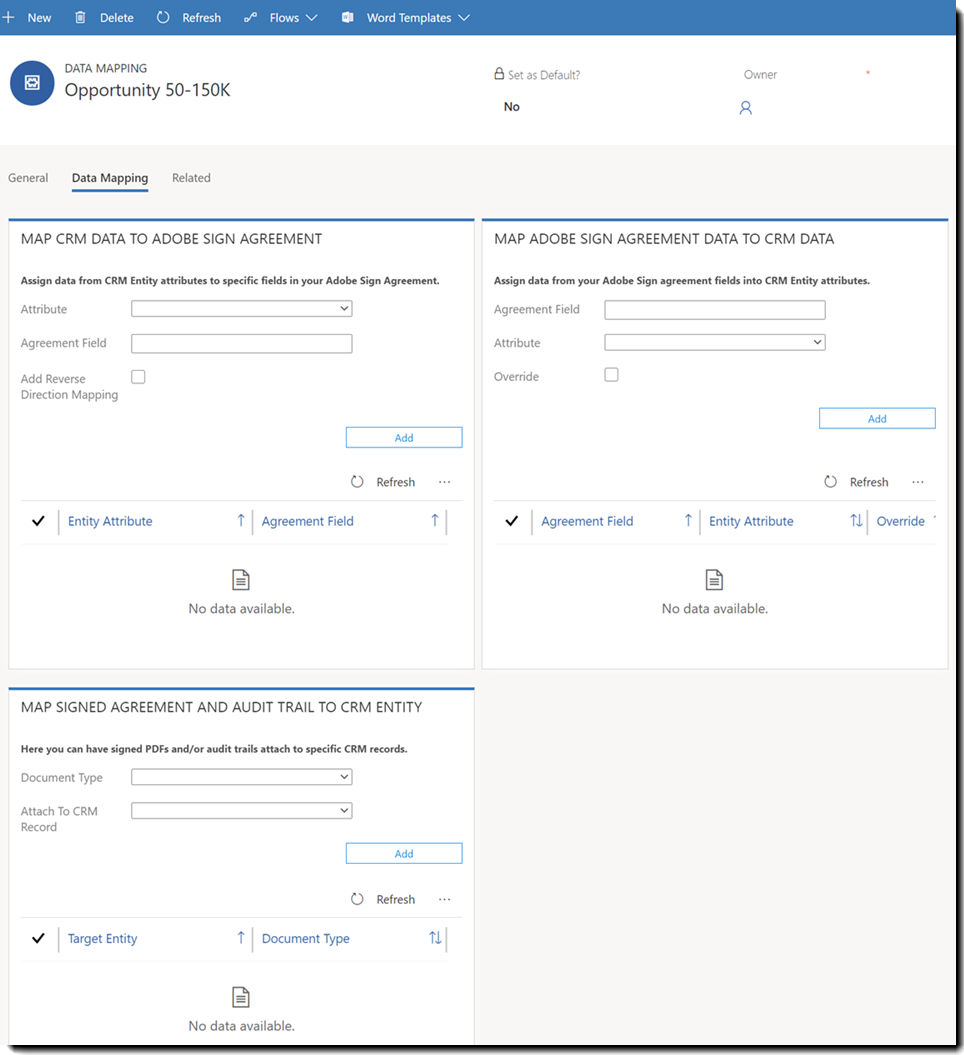 Both data mapping fields exposed