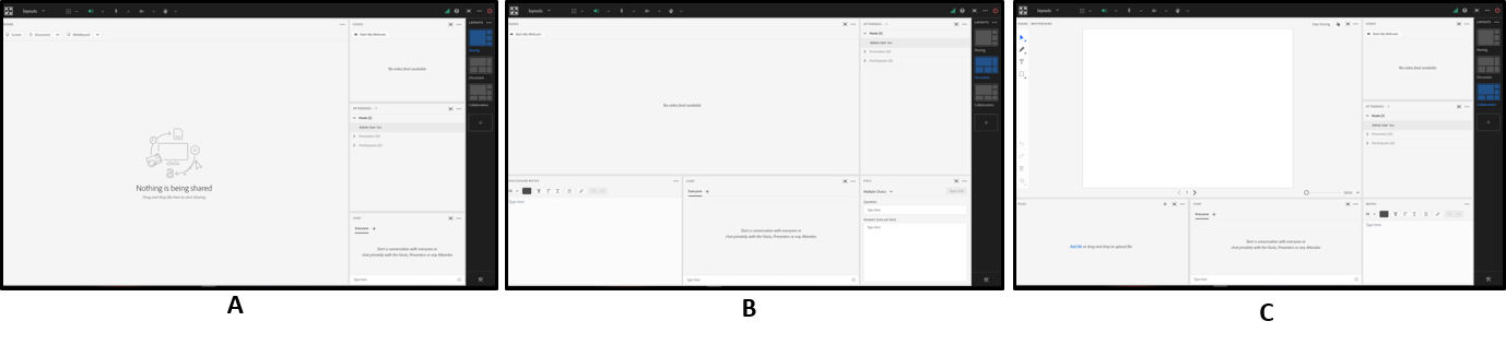 Default layouts of meeting rooms