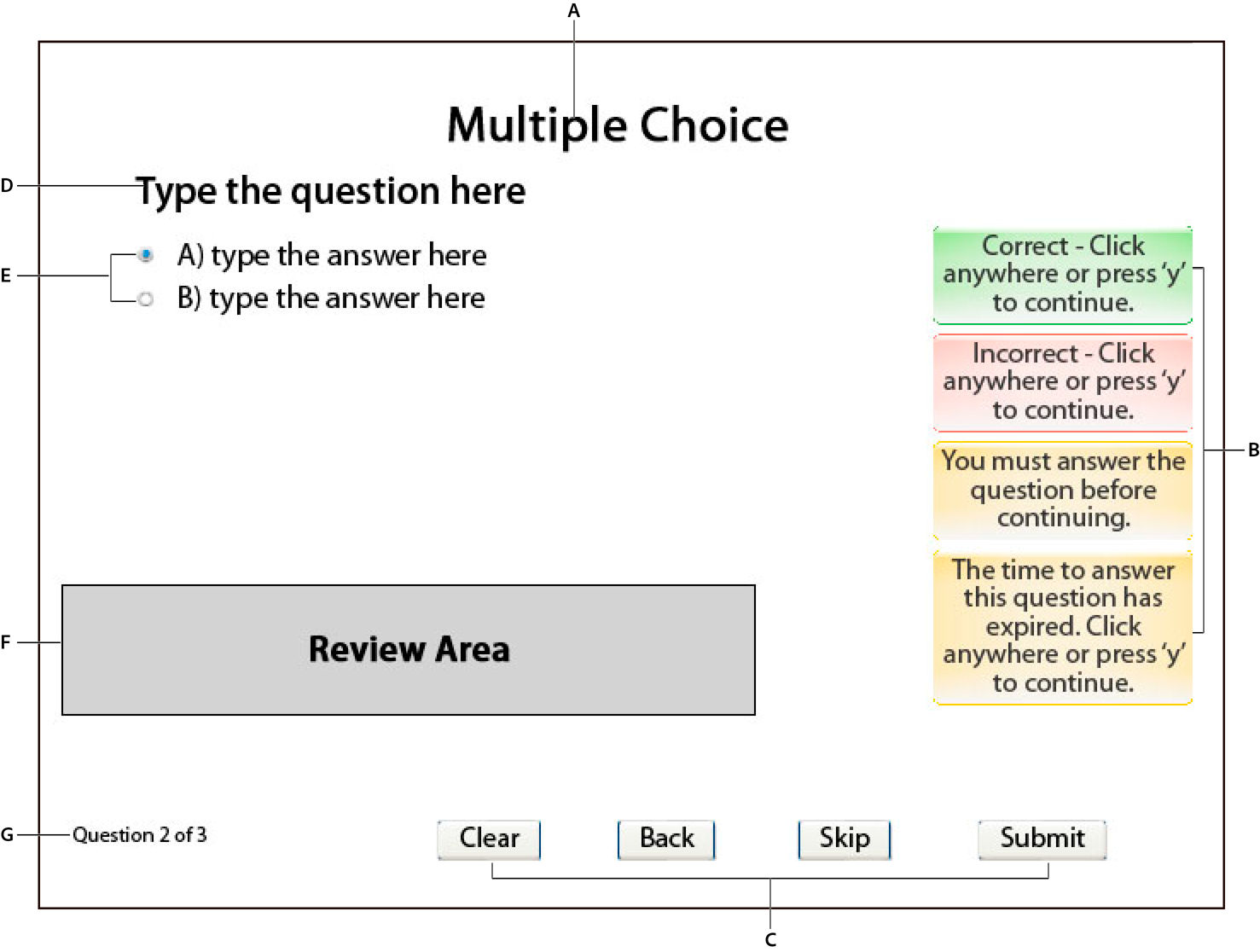 A typical default question slide