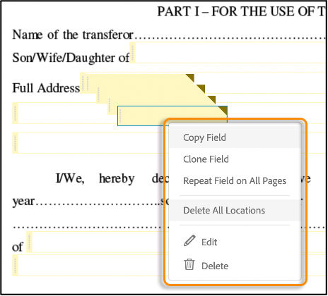 Delete all fields added to the form