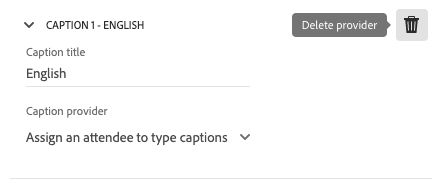 Delete caption provider