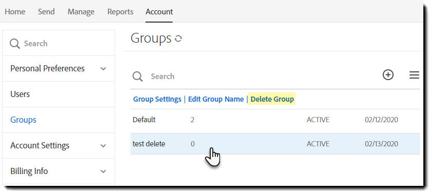 Delete Group