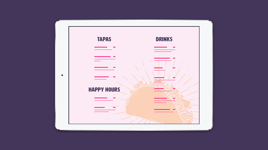 Fiesta Fresh’s menu displayed on a digital tablet