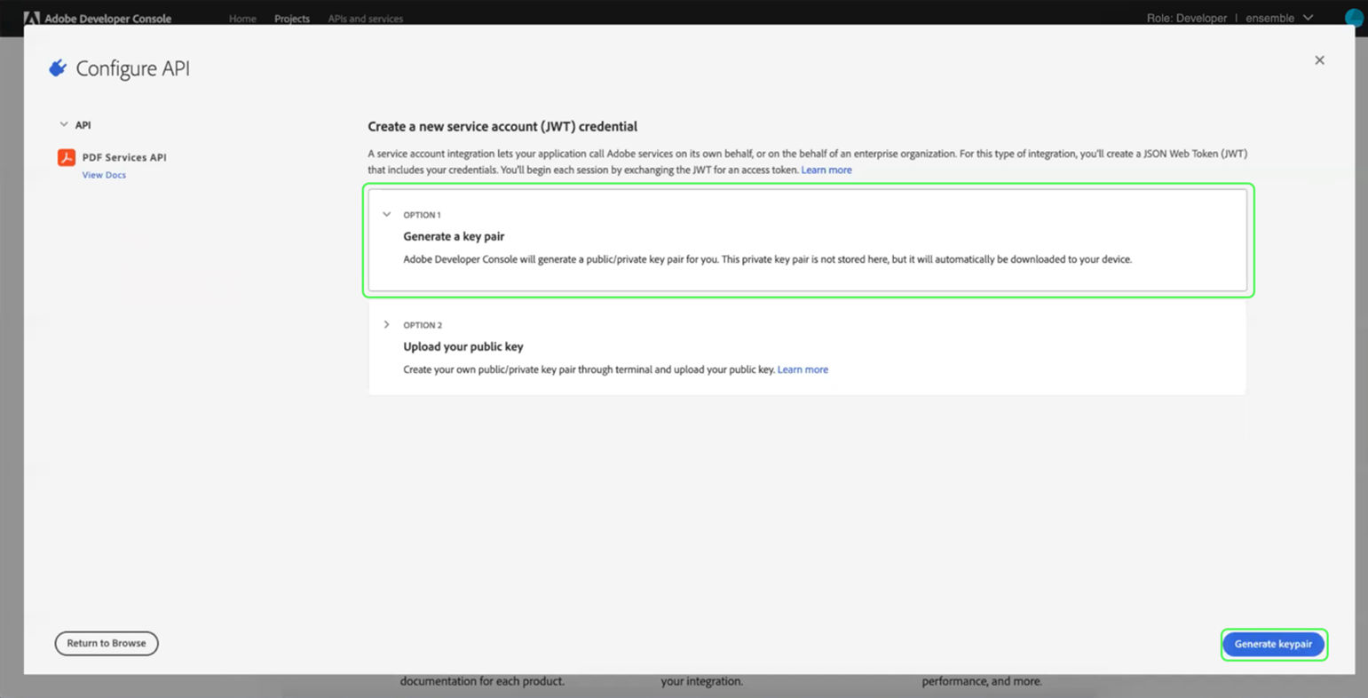 dev-console-generate-key-pair