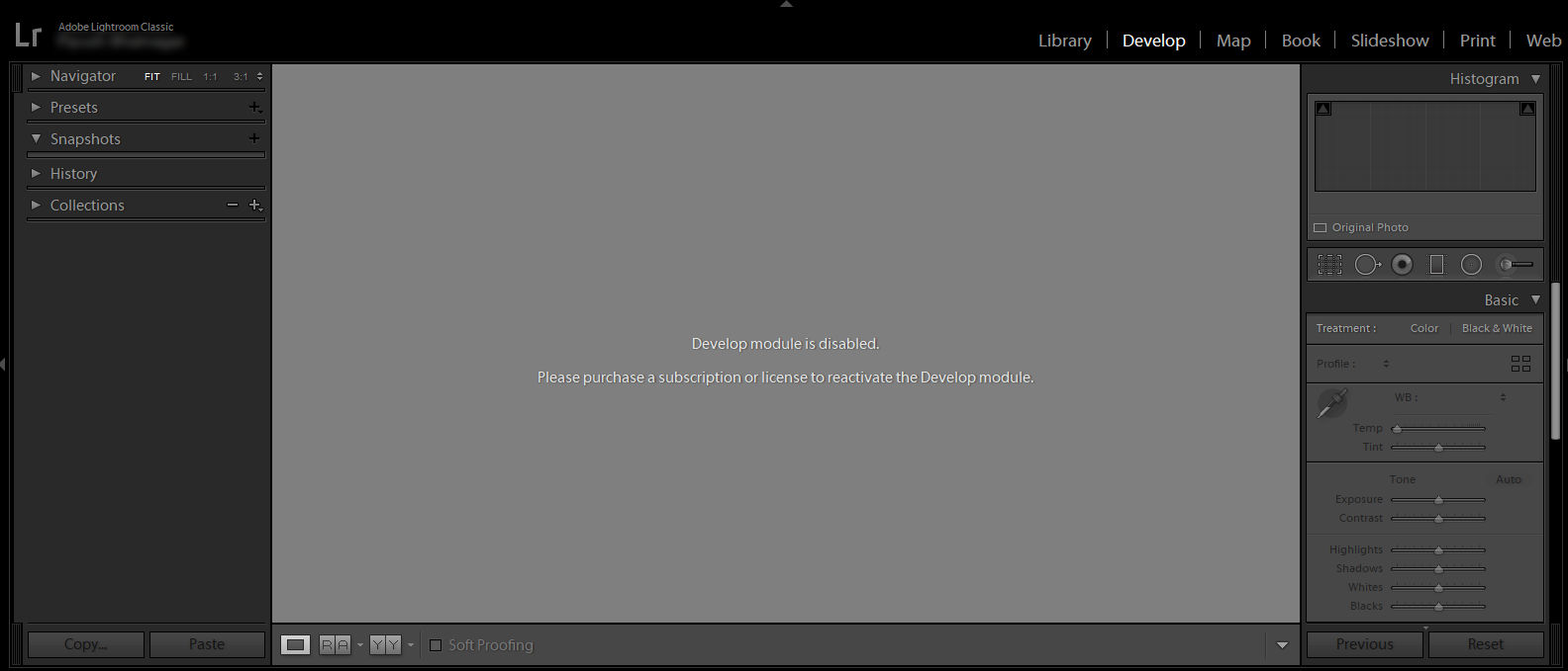 Develop module is disabled