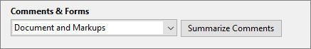 Comments and Forms options in Acrobat
