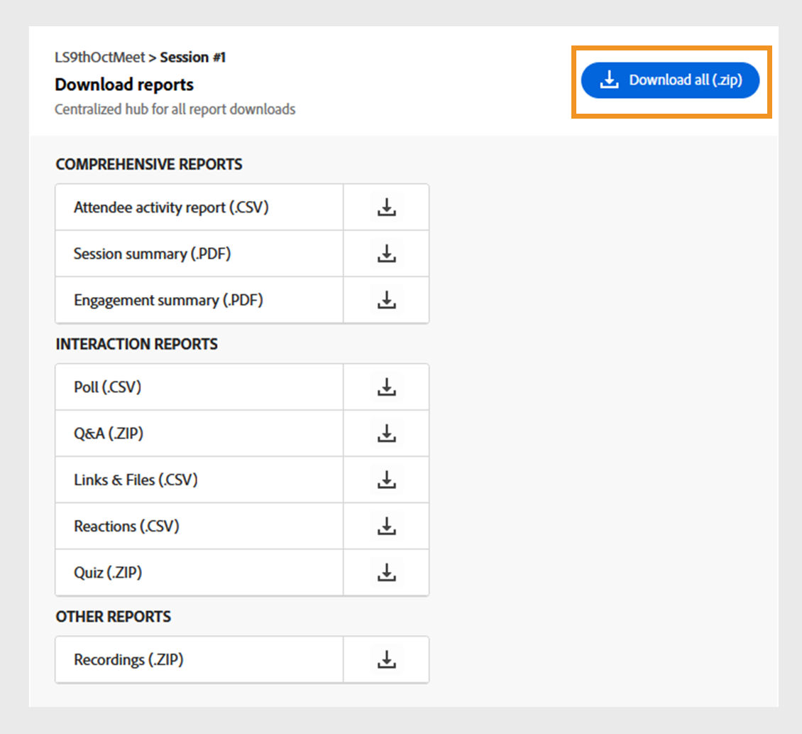 Download reports