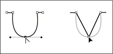 Photoshop Click a smooth point to create a corner point