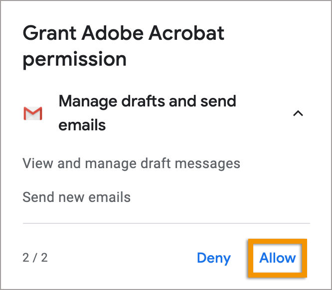 Permission to create an email draft