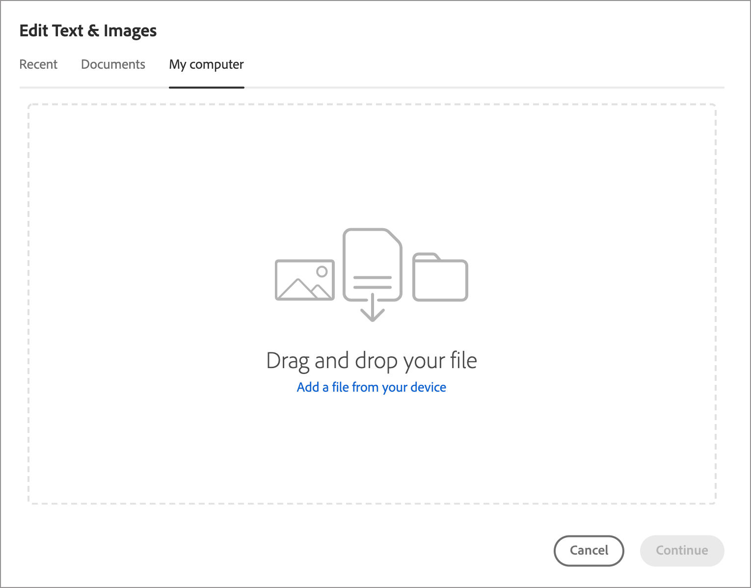 Select a file from your computer