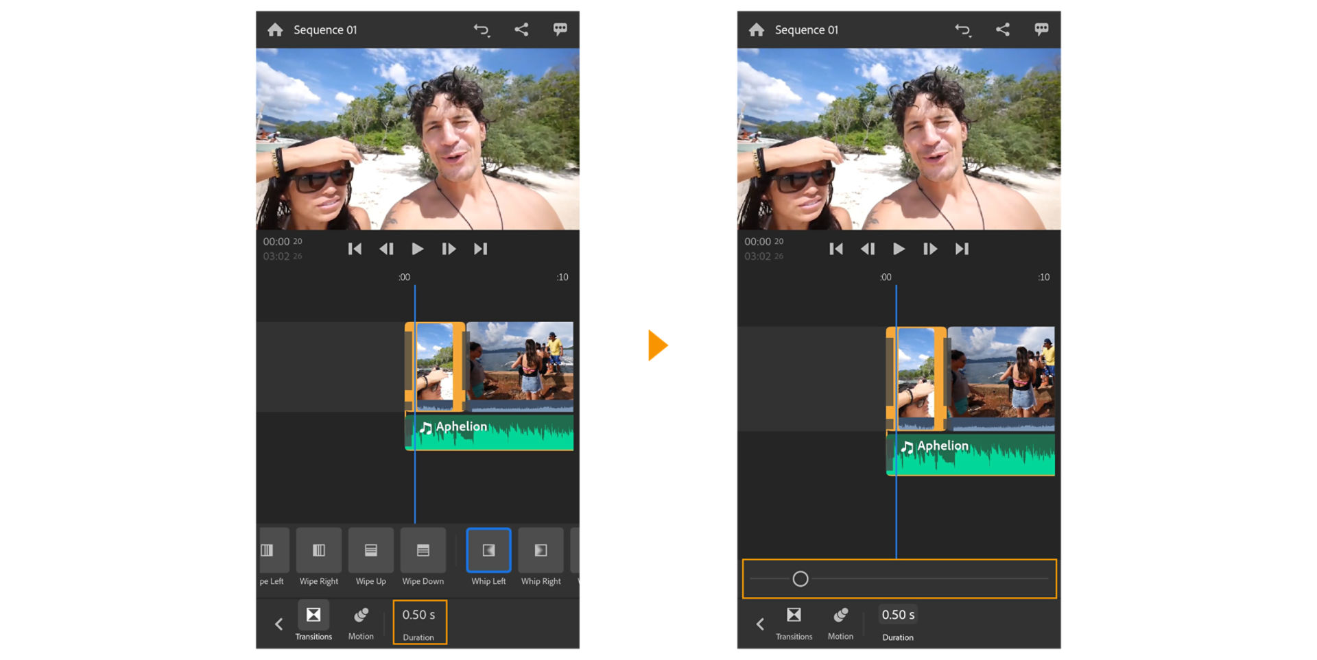 Change duration of transition