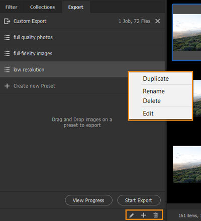 Learn how to edit desired settings in your export preset.