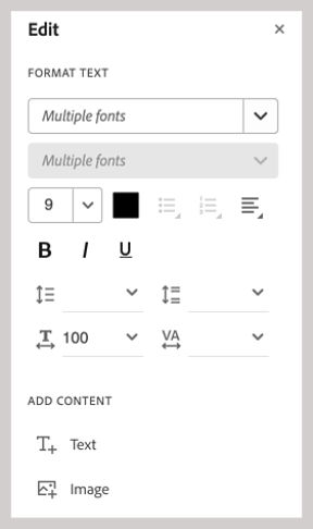 Formatting options