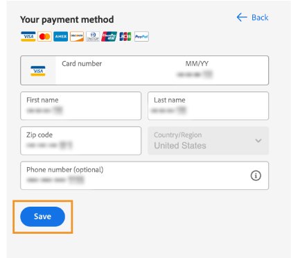 Edit payment method